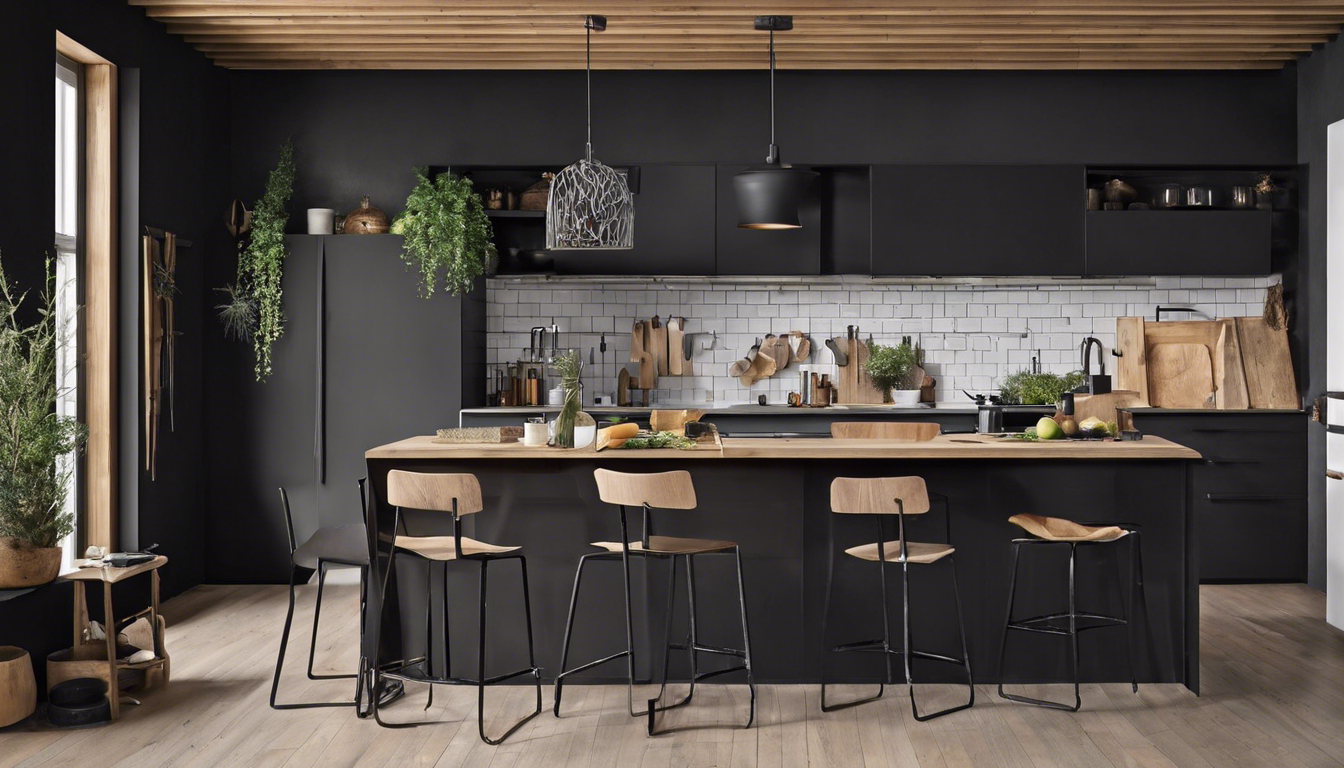 Comment créer une cuisine élégante en associant le noir et le bois ?