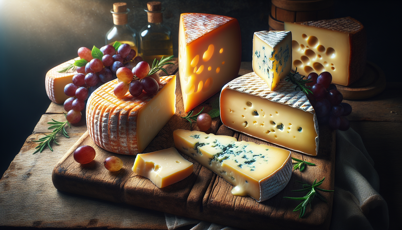 Fromage S : Saint-Félicien crémeux, Salers doré, Saint Agur onctueux, raisins rouges, romarin frais.