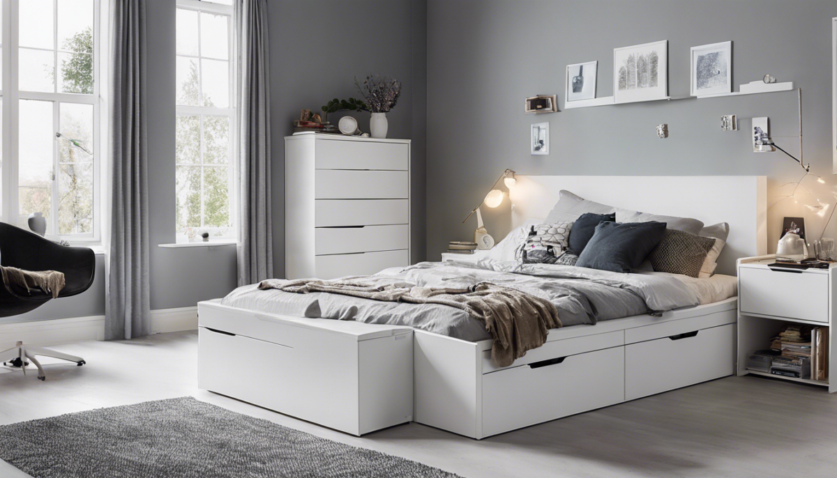 découvrez notre sélection de lits blancs 140x190 avec rangement pour une chambre moderne et fonctionnelle. faites de beaux rêves avec notre collection de lits pratiques et élégants.